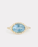 Aladdin Ring with Aquamarine and Diamonds