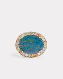 Opal Ring with Multicolor Sapphires and Diamonds