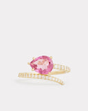 Script Ring with Pink Tourmaline and Diamonds