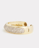 Yellow and White Gold Convex Bangle with Champagne Diamonds