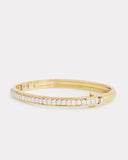 Yellow and White Gold Hinged Diamond Bangle