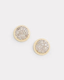 Yellow and White Gold Studs with Champagne Diamonds