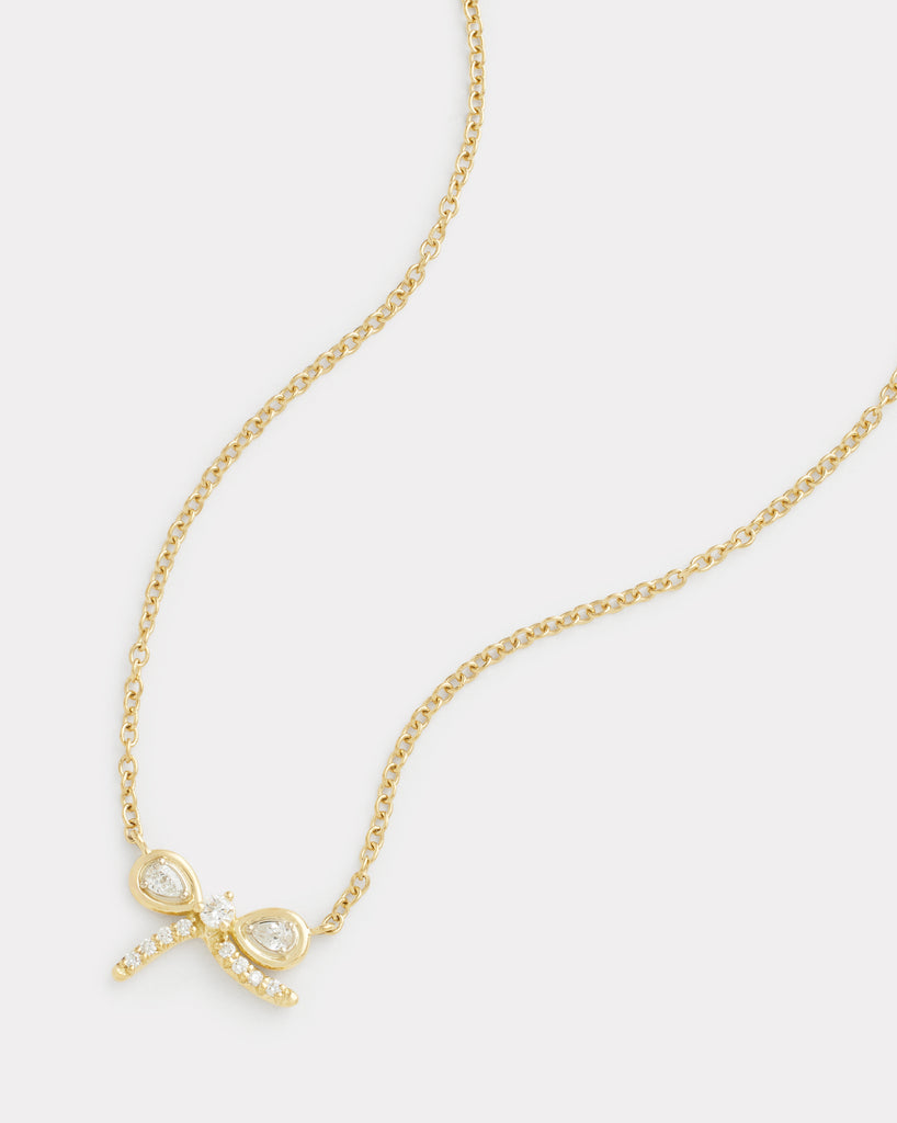 Bow Necklace with Diamonds