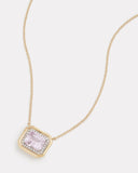 Yellow and White Gold Pendant with Kunzite and Diamonds