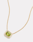 Yellow and White Gold Pendant with Peridot and Diamonds