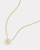 Yellow and White Gold Floral Necklace with Diamonds