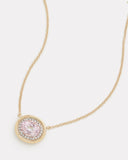 Yellow and White Gold Pendant with Morganite and Diamonds