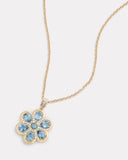 Yellow and White Gold Floral Necklace with Aquamarine and Diamonds