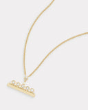 Yellow and White Gold Toggle Necklace with Round Diamonds