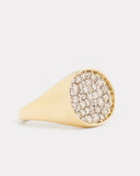 Yellow and White Gold Oval Ring with Champagne Diamonds