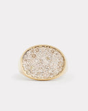 Yellow and White Gold Oval Ring with Champagne Diamonds