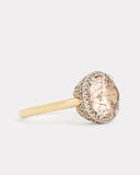 Tourmaline Oval Ring with Champagne Diamonds