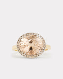 Tourmaline Oval Ring with Champagne Diamonds