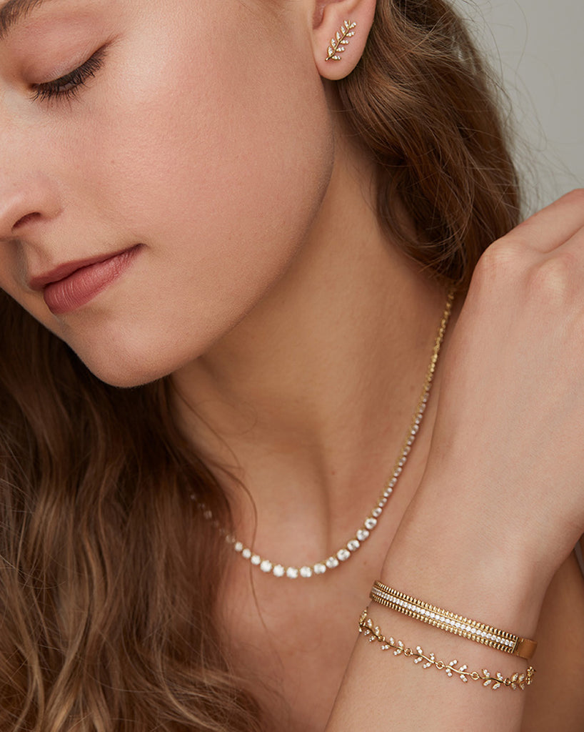 Delicate Gold on Gray Silk bracelet – Vivien Frank Designs