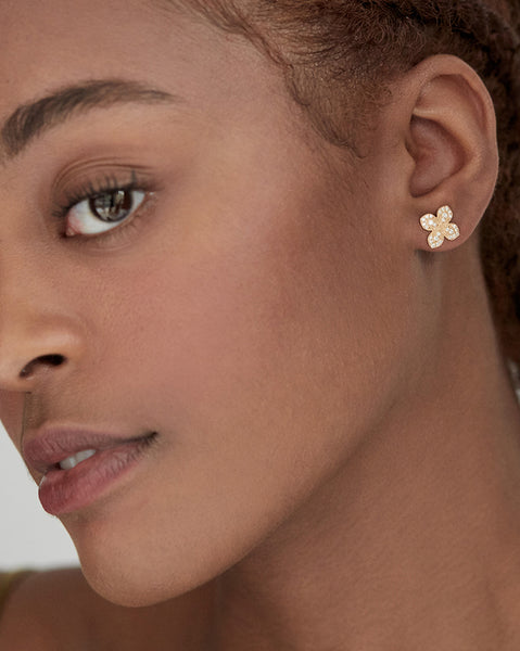 Petite Diamond Flower Studs