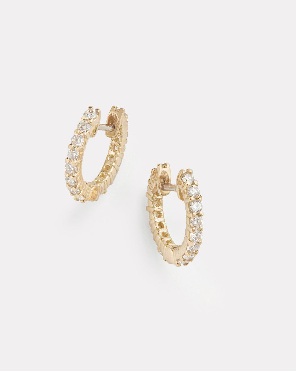 Classic Petite Diamond Hoop