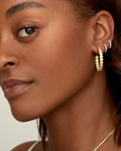 Linked Heart Hoop with Diamonds