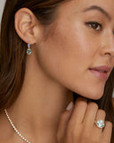 Tanzanite, Aquamarine, and Diamond Drop Earrings