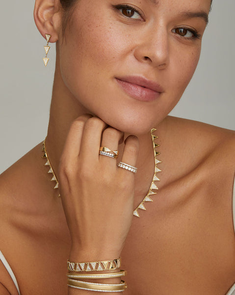 Spike Ring with Diamonds