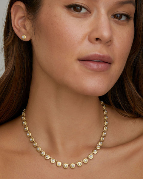 Disc Studs with Diamond Stars