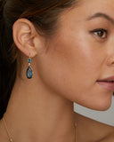 London Blue Topaz and Diamond Pear Shape Earring