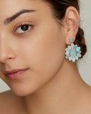 Opal and Diamond Edged Oval Earring