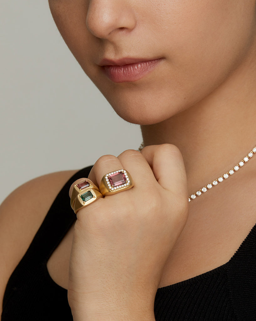 Emerald Cut Tourmaline Ring