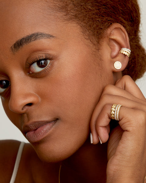 Linked Heart Ring with Diamonds