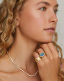 Diamond Edged Opal Ring