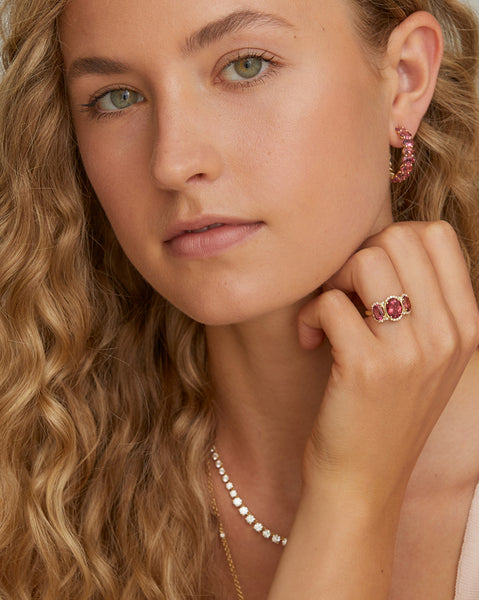 Pink Tourmaline Oval Ring