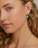 Turquoise, Sapphire and Diamond Drop Earring