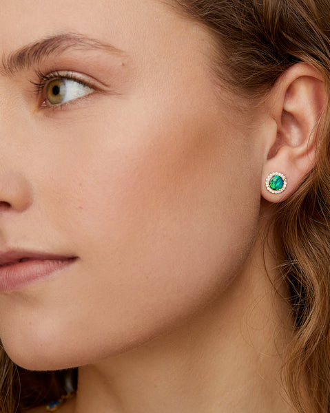 Diamond Edge Opal Studs