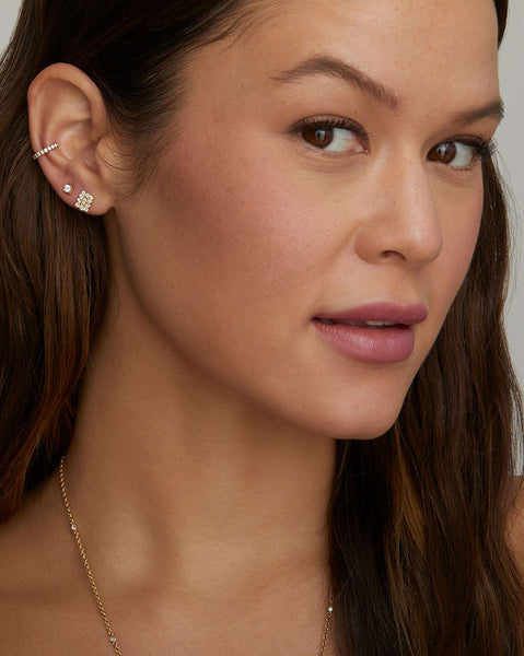 Rectangle Diamond Studs