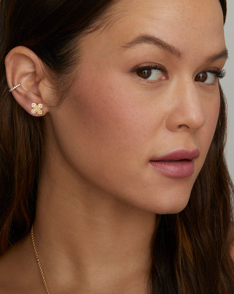 Petite Diamond Flower Studs