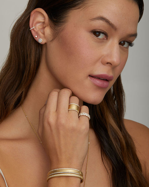 Blackened Diamond Disc Studs