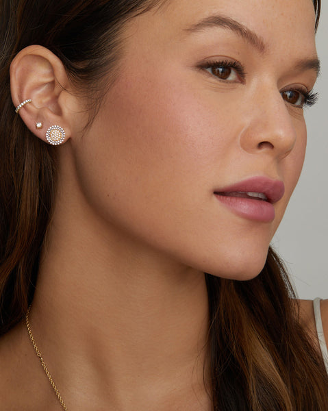 Diamond Disc Studs with Blackened Edge