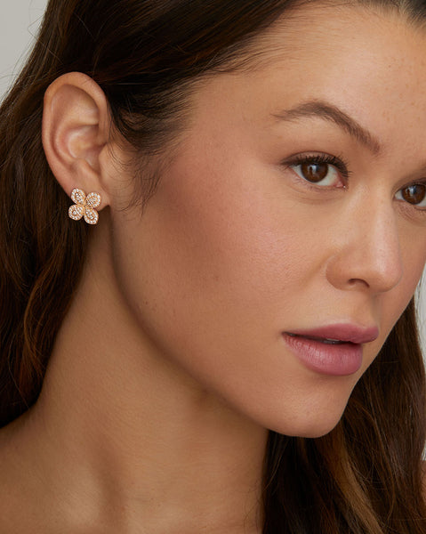 Diamond Flower Studs