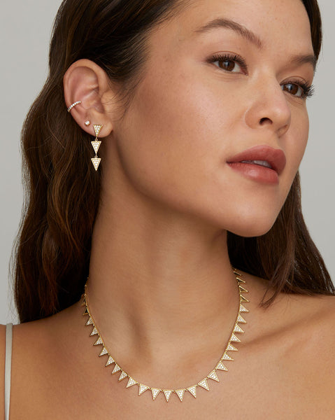 Spike Drop Earring with Diamonds