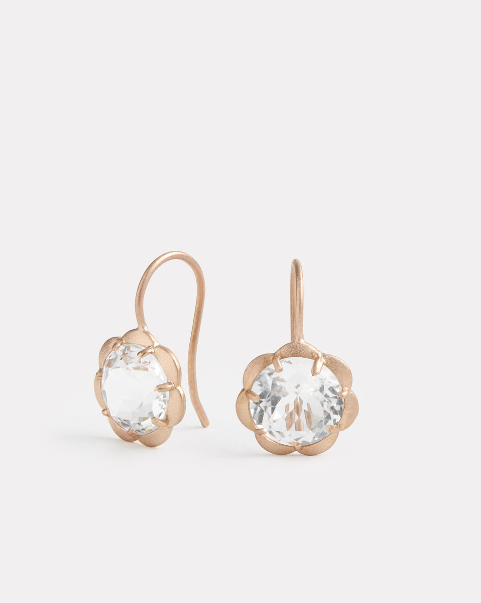 Blossom Drop Earrings with White Topaz