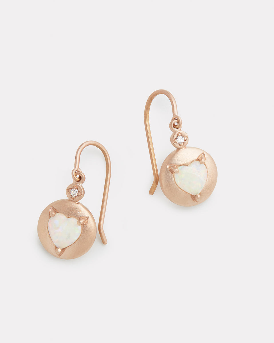 Heart Shape Opal Earring