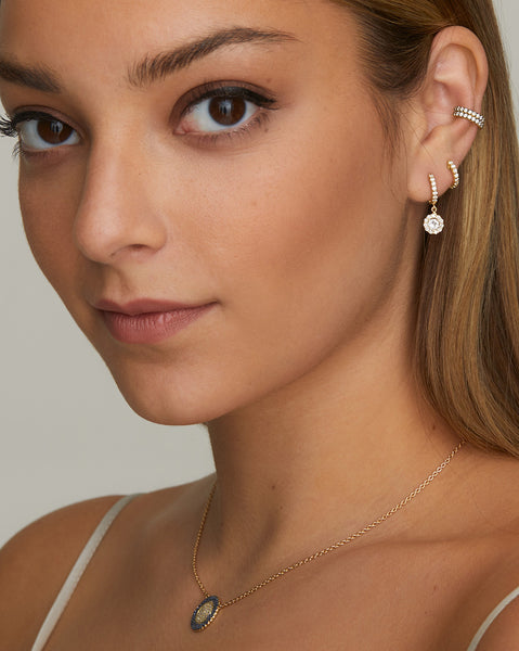 Classic Petite Hoop with Diamond Drop