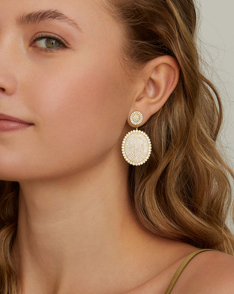 Diamond Oval Earring