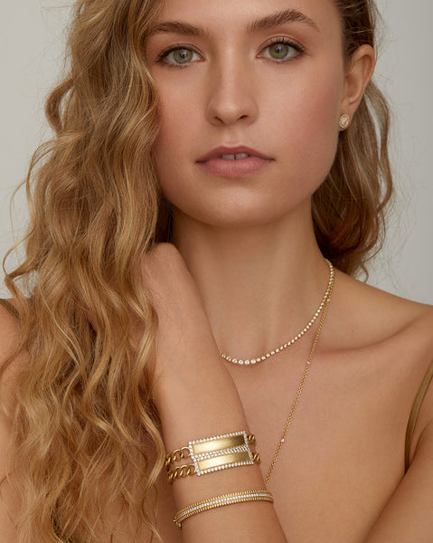 Diamond Edged ID Bracelet with Bespoke Engraving