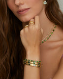 Green Tourmaline Oval Bracelet with Diamonds