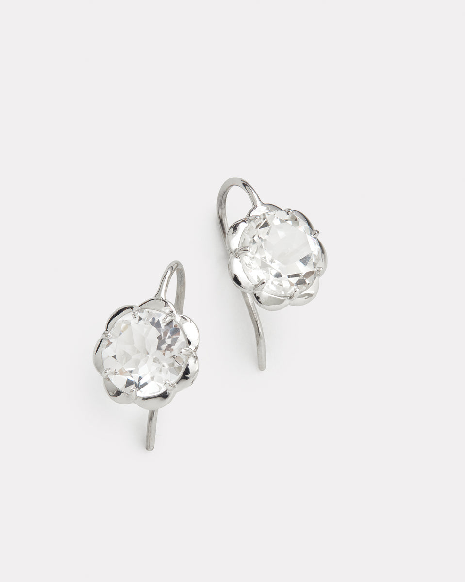 Blossom Drop Earrings with White Topaz