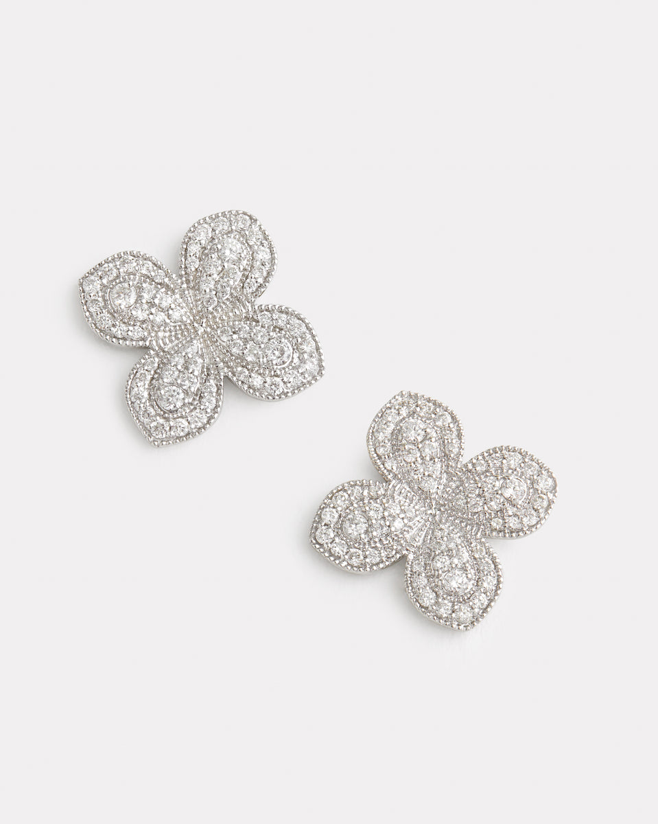 Diamond Flower Studs