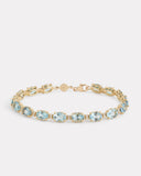 Aquamarine Oval Bracelet with Diamonds