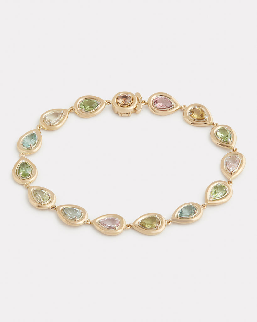 Multicolor Pear Shape Tourmaline Bracelet