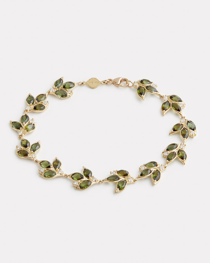 Green Tourmaline Leaf Bracelet