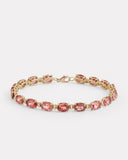 Pink Tourmaline Oval Bracelet with Diamonds